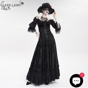 Eva Lady Gothic Black Tassel Skirt XS